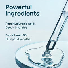 QRxLabs Hyaluronic Acid Serum texture close-up showing light absorption