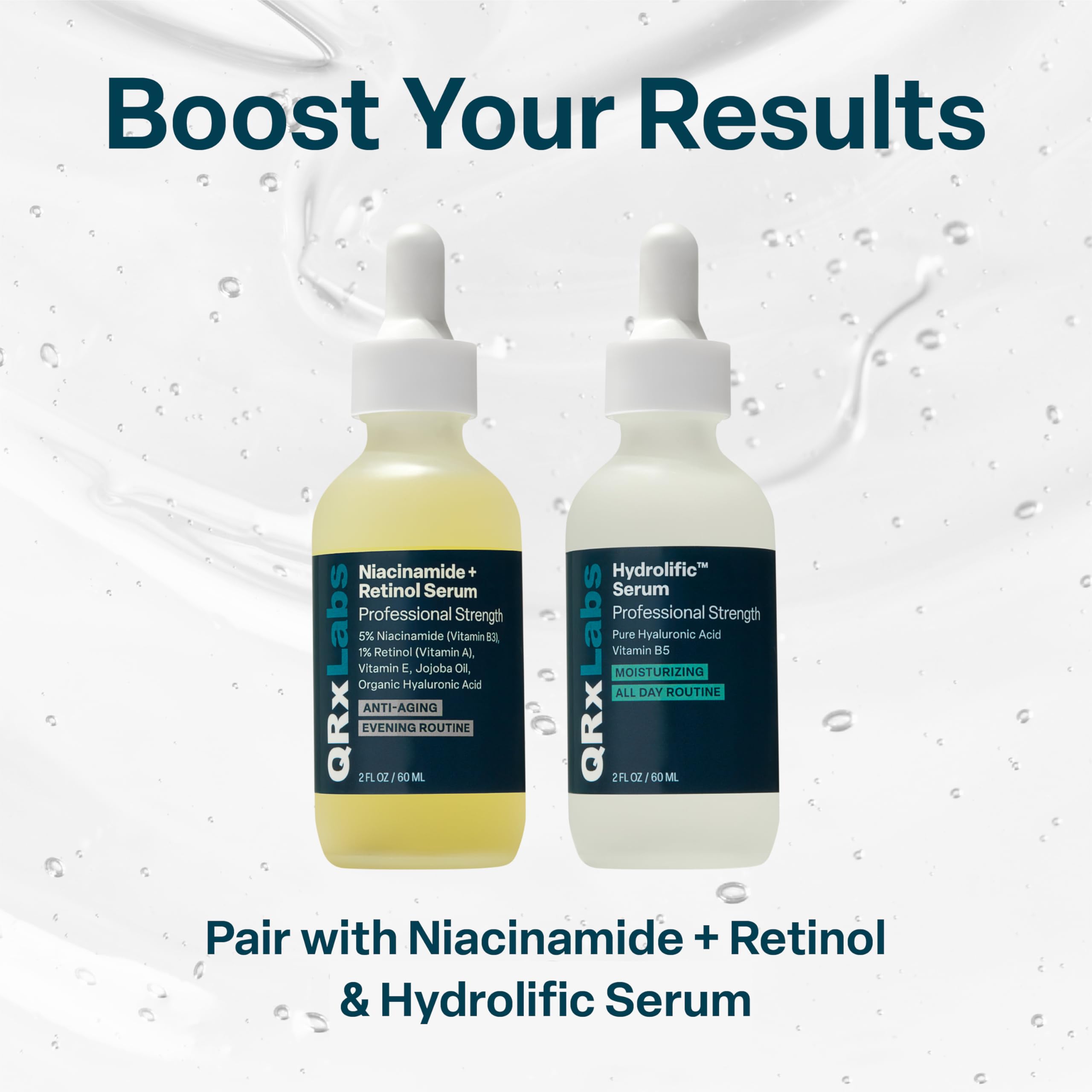 QRxLabs Peptide Complex Serum glow shot—visible skin brightness after use.