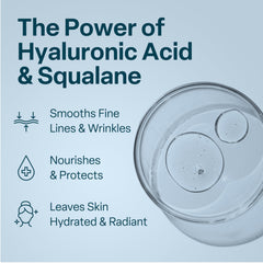 QRxLabs Squalane-Hyaluronic-Acid Cream jar emphasizes plump hydration for dry skin mornings and evenings