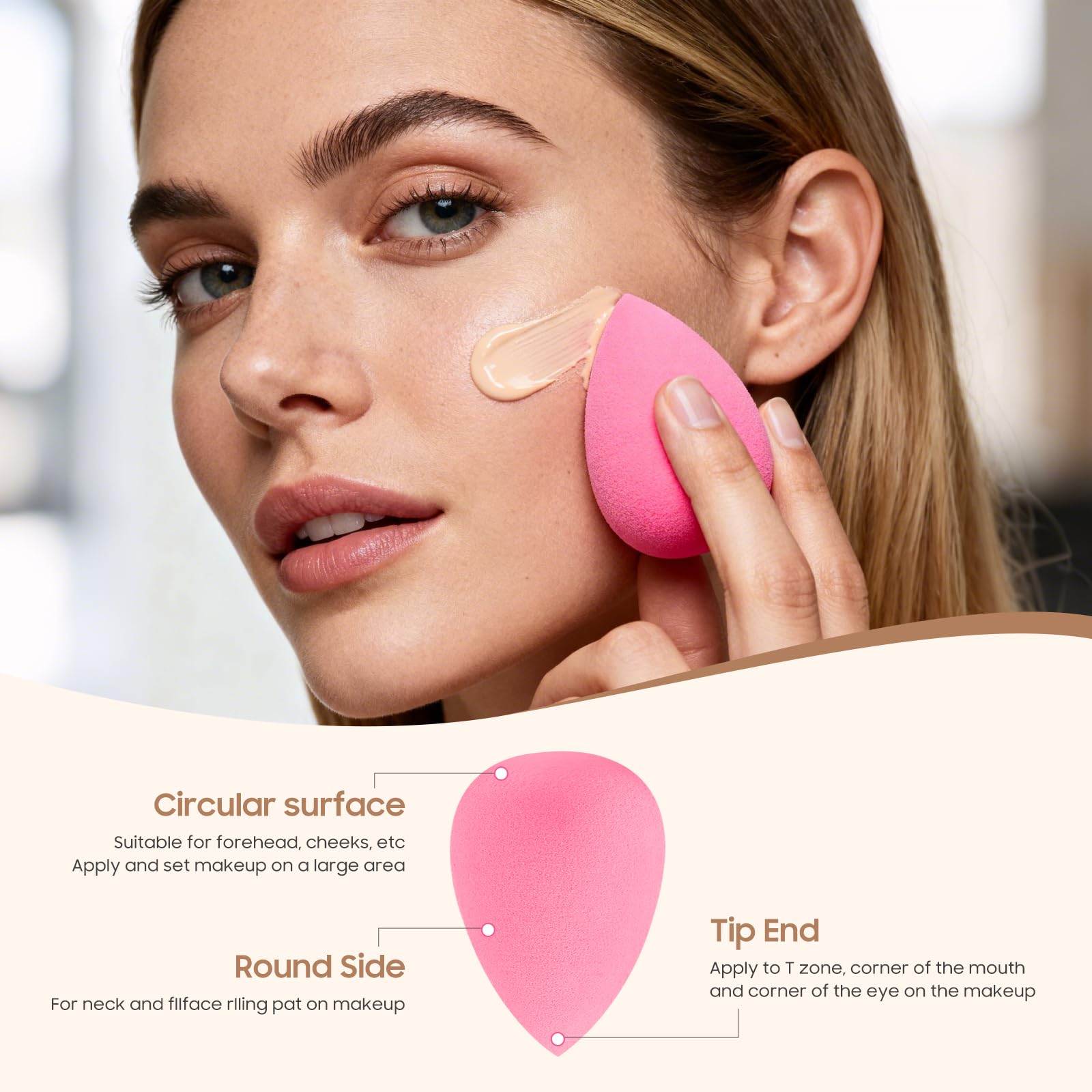 QSdywlyd latex-free sponges non-latex for sensitive skin during makeup application.