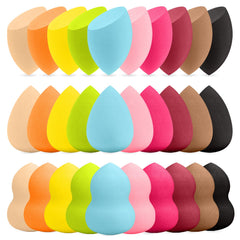 QSdywlyd 30pcs multicolor makeup sponge set teardrop shape for precise foundation blending.