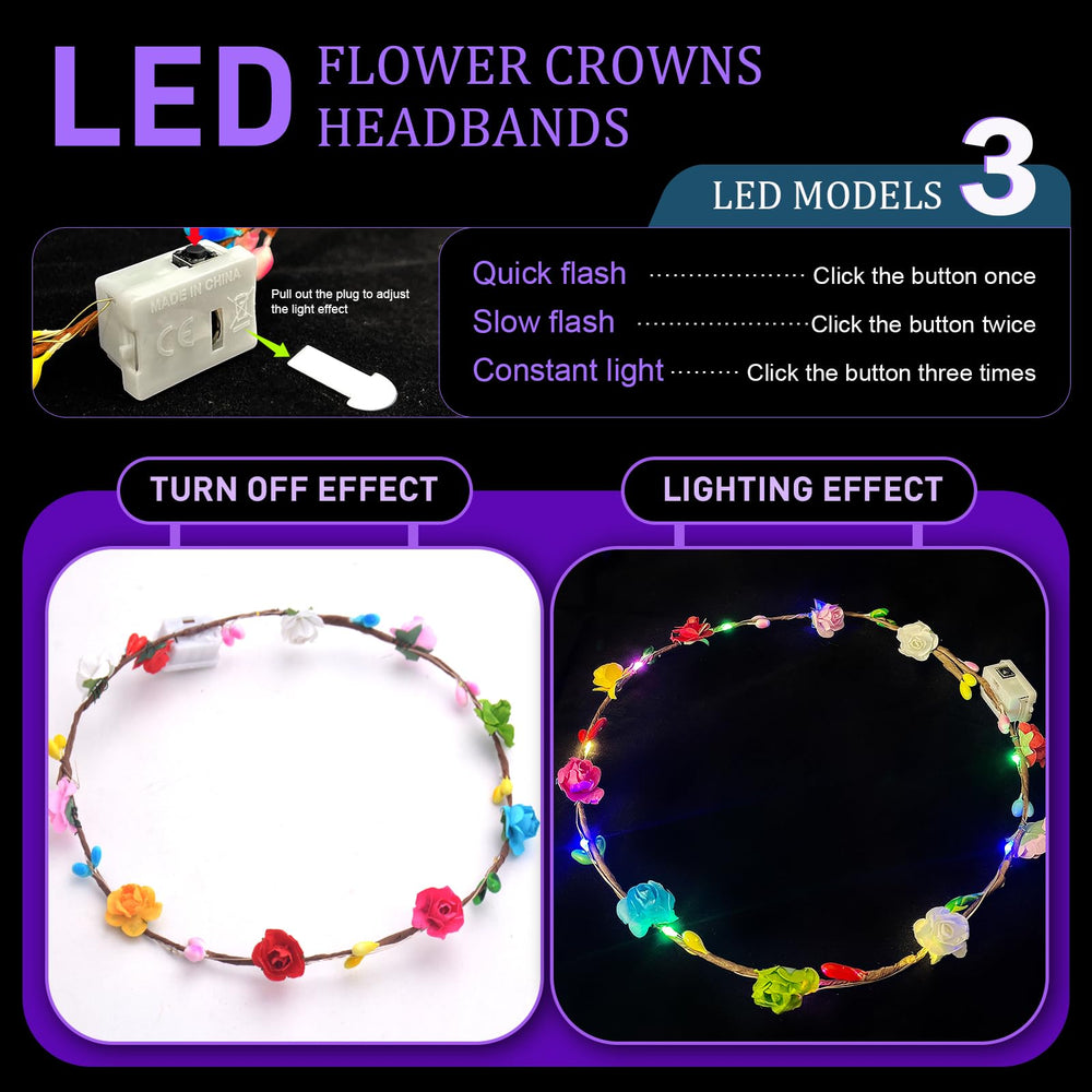 QSJQllo LED crown close-up showing soft illumination for nighttime events