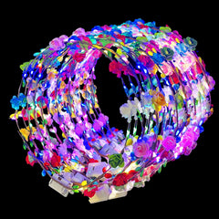QSJQllo LED flower crown glowing headpiece for weddings and celebrations