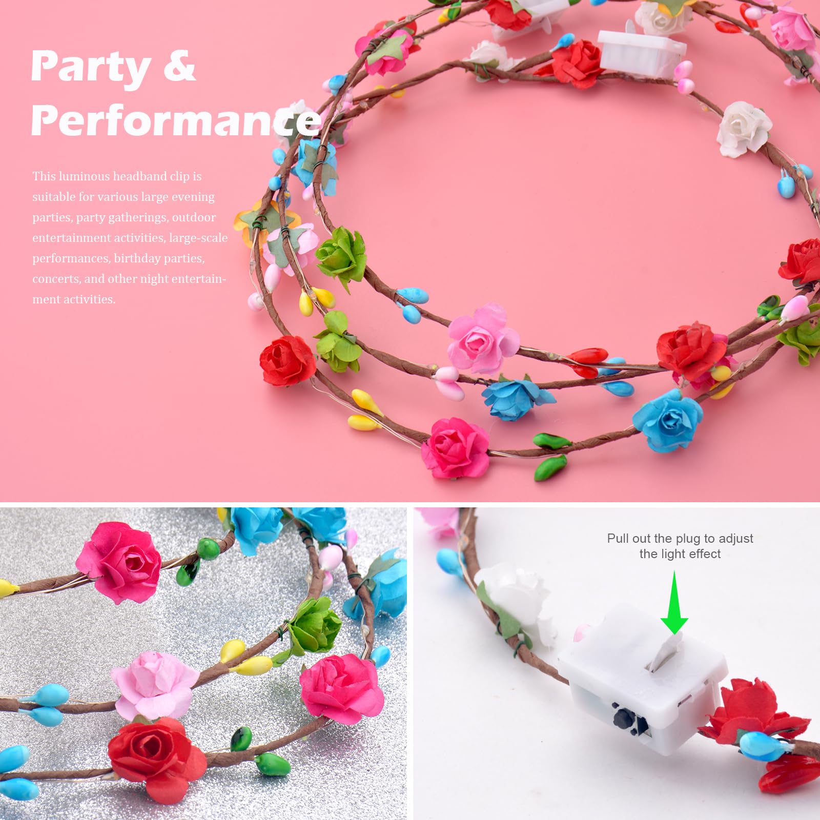 QSJQllo LED crown offers three light modes for mood matching