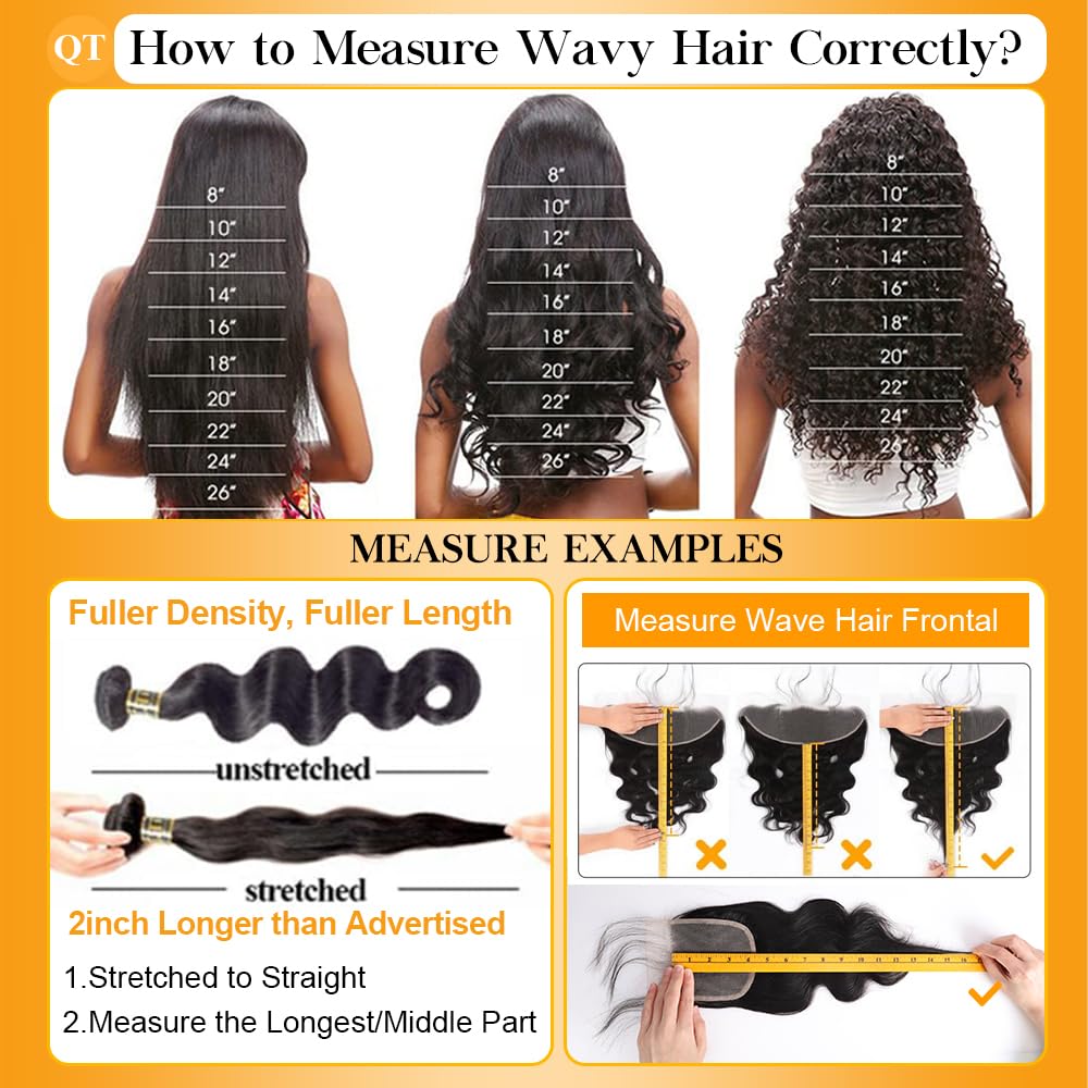 QTHAIR Brazilian Body Wave bundles 16-inch length offers everyday wear and easy maintenance.