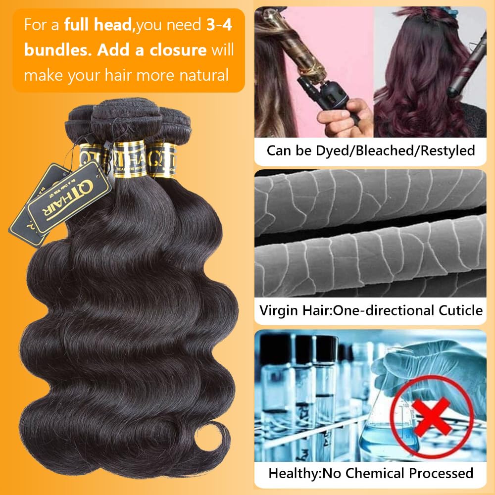 QTHAIR Brazilian Body Wave bundles soft texture closeup highlights silky feel.