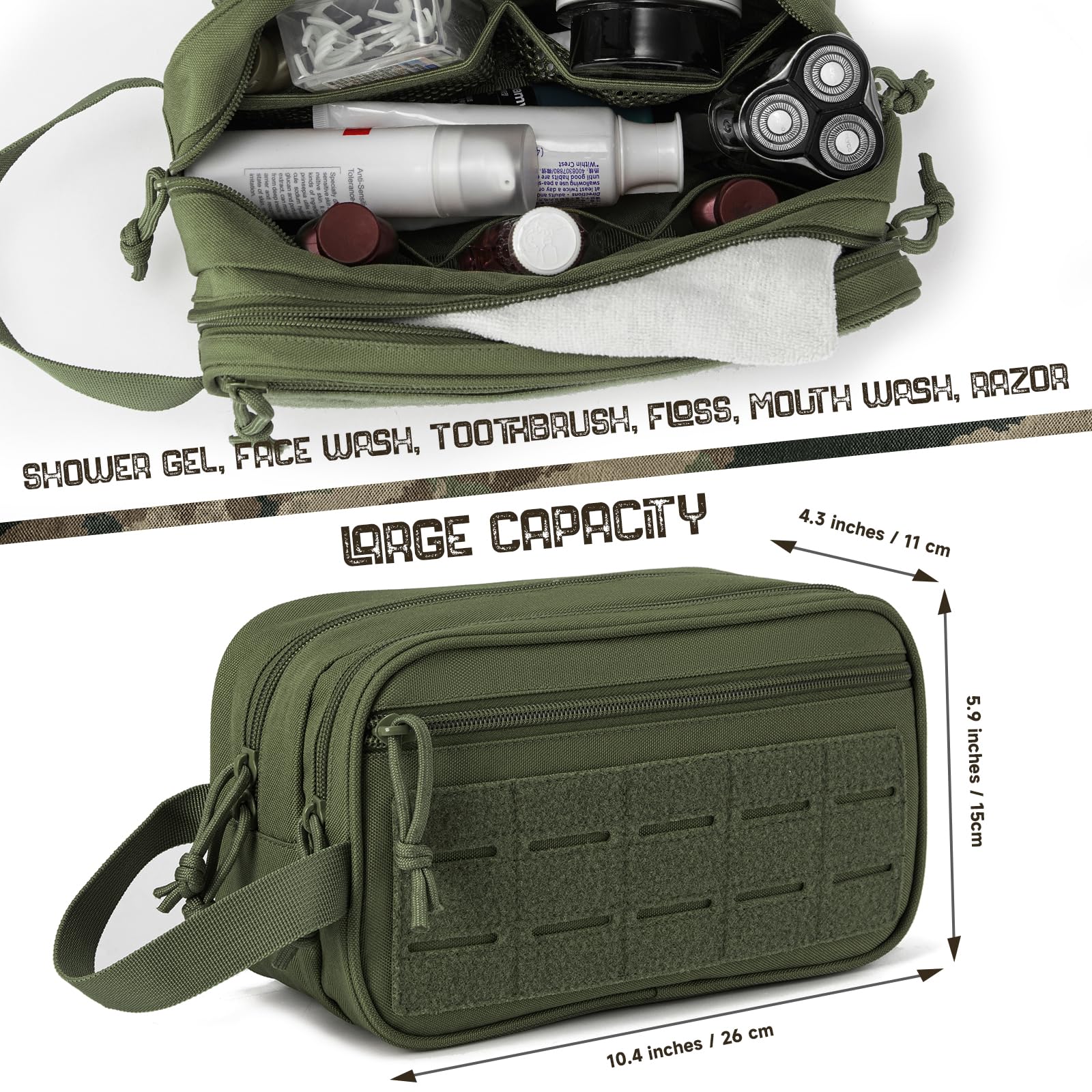QT&QY MOLLE attachment front pocket image highlights expandable storage for accessories.