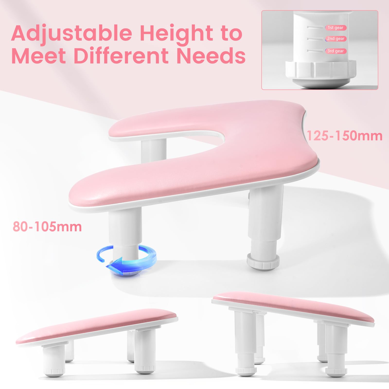 Quaferen Arm Rest featuring 15-degree ergonomic angle and PU leather for comfort and durability.