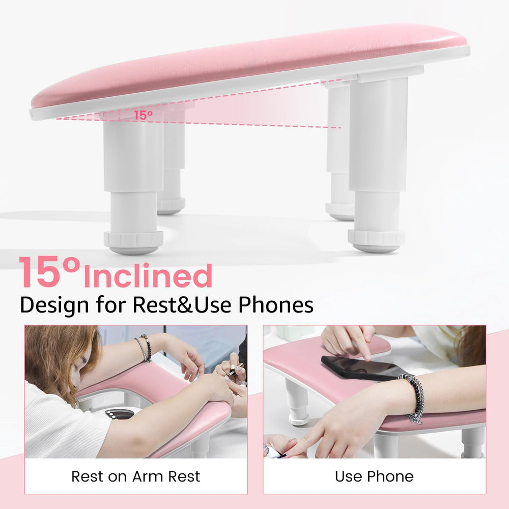 Quaferen Big Arm Rest height-adjustable legs with non-slip pads for stability.