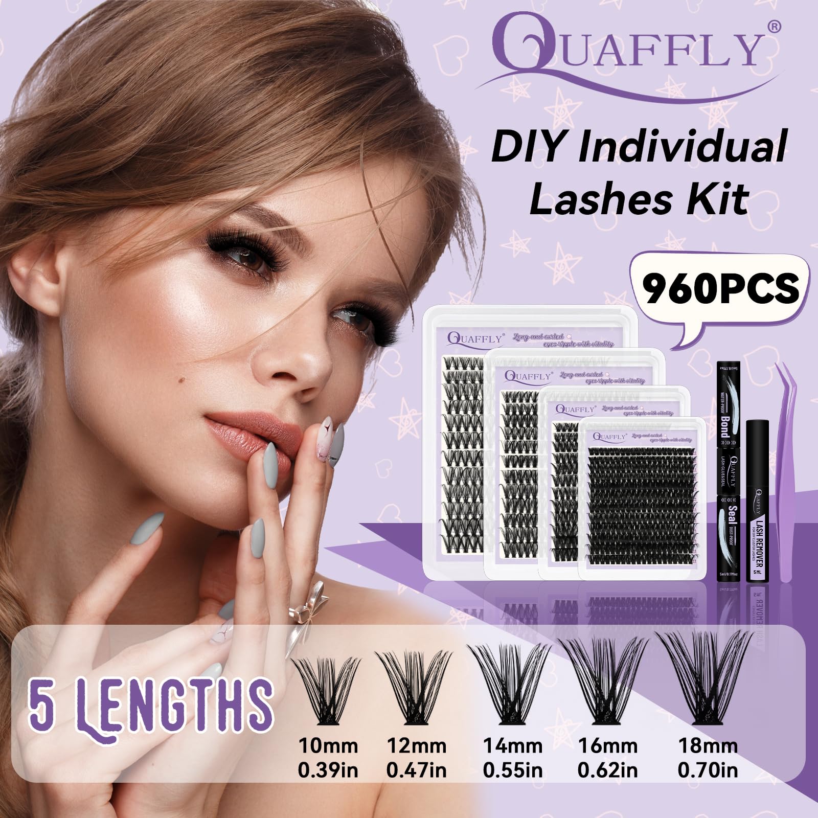 QUAFFLY lash bond adhesive bottle demonstrating strong hold