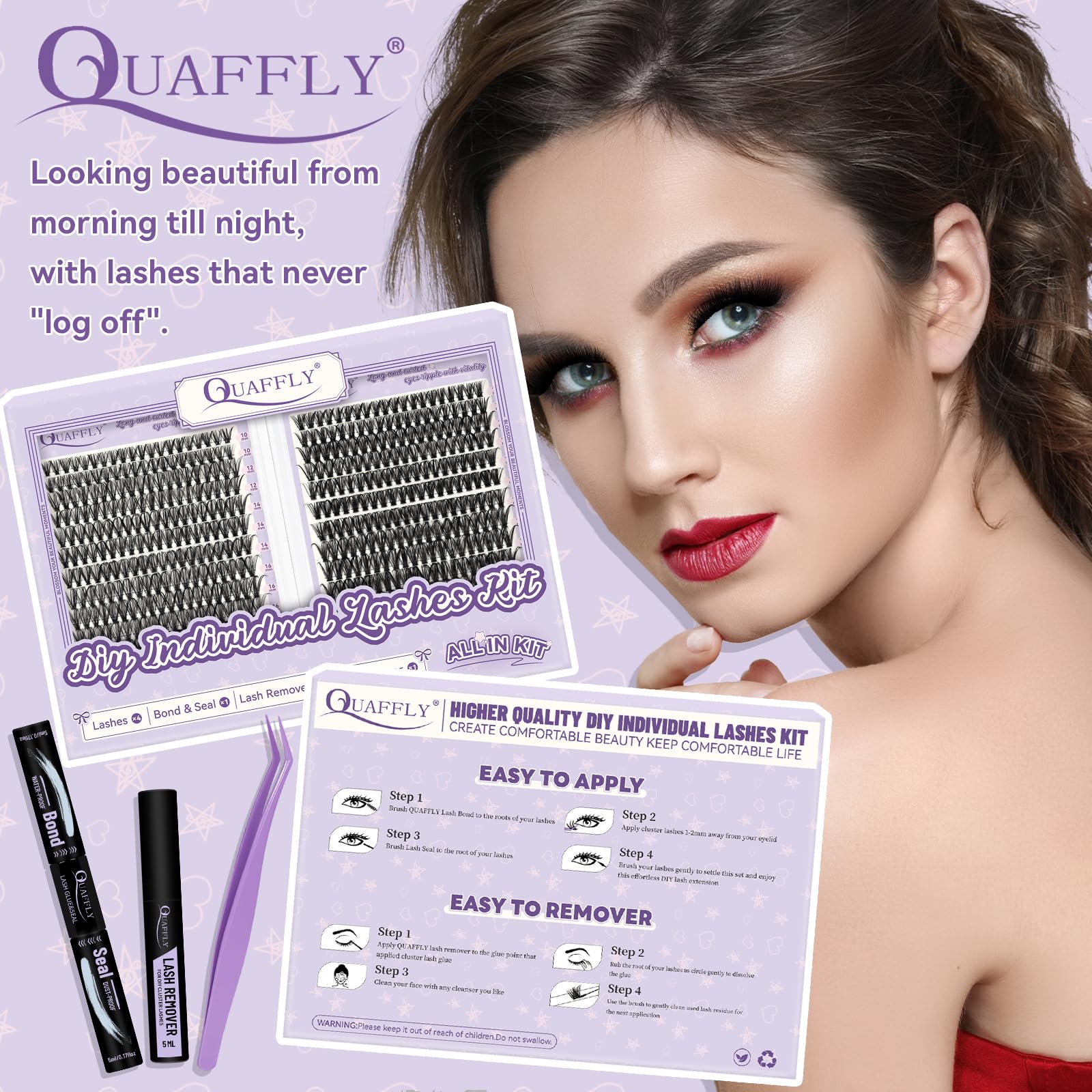 QUAFFLY lash bond remover bottle for safe lash-off routine