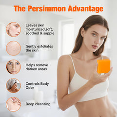 QualiLife persimmon soap bar close-up emphasizes nourishing oils and tannins.