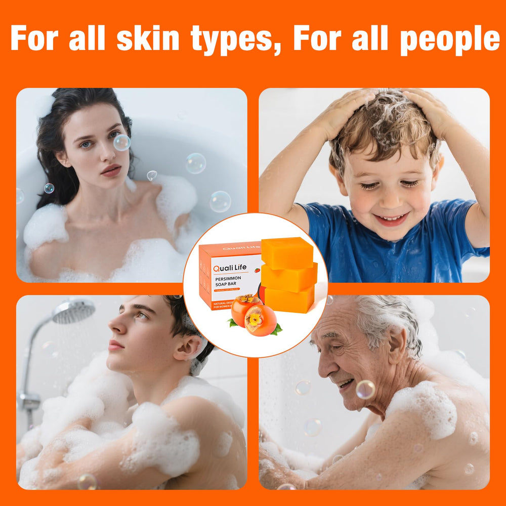 QualiLife persimmon soap tea tree aroma for a fresh feel.