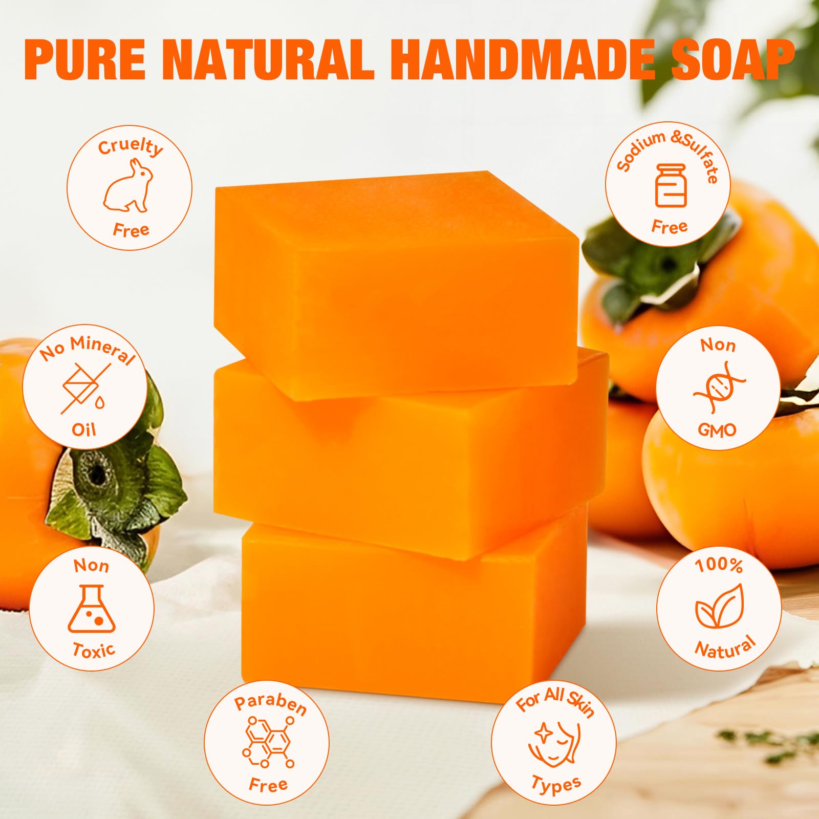 QualiLife persimmon soap unisex use for all skin types.