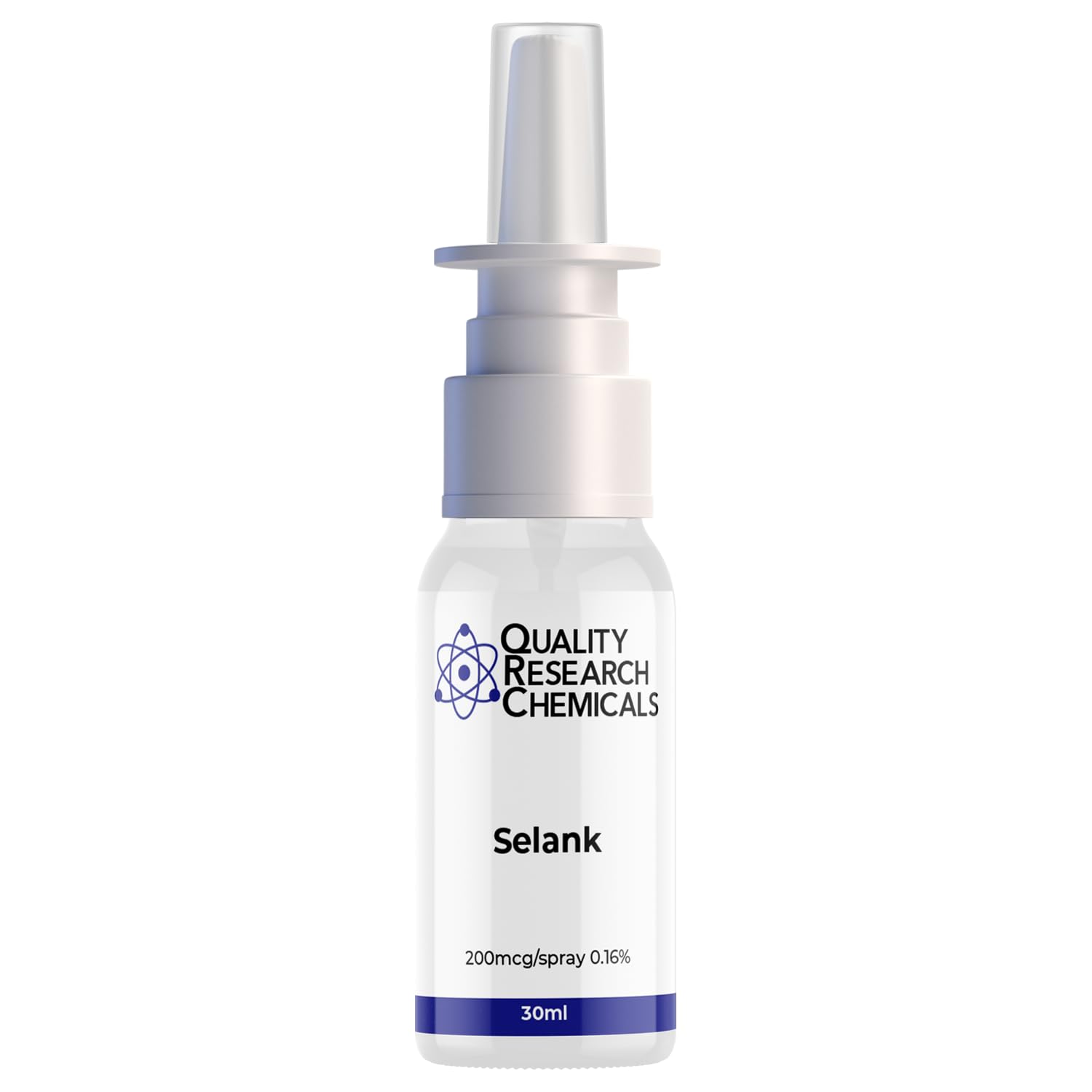QUALITY RESEARCH CHEMICALS Selank spray dose close-up shows 200mcg per spray.