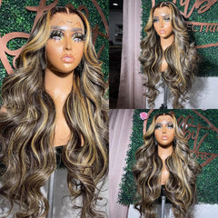 QUANDIAN fb-27 balayage ombre wig close-up highlights premium color depth
