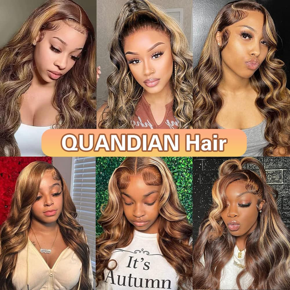 QUANDIAN glueless cap design with adjustable straps for comfortable wear.