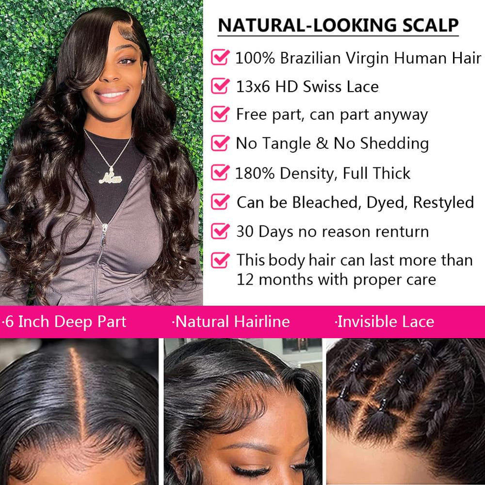QUANDIAN pre-plucked natural hairline enables easy parting and styling.