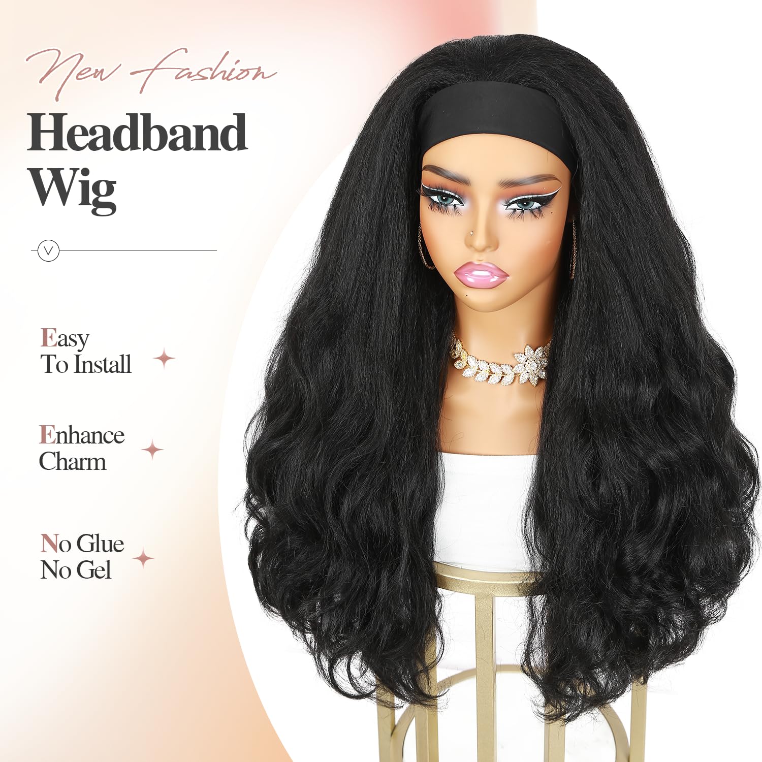 Quantum Love Headband Wig random-pattern headband adds playful styling options.