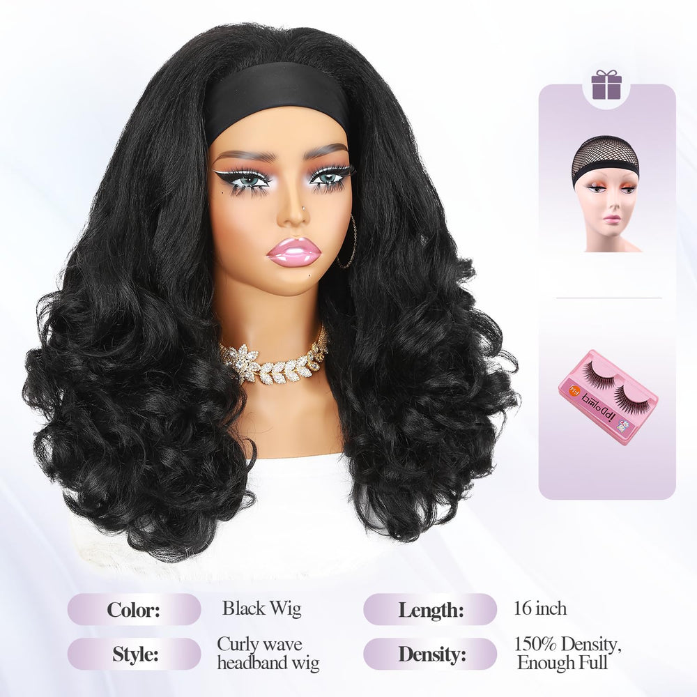Quantum Love Yaki curly headband wig baby-hair detail demonstrates natural edges.