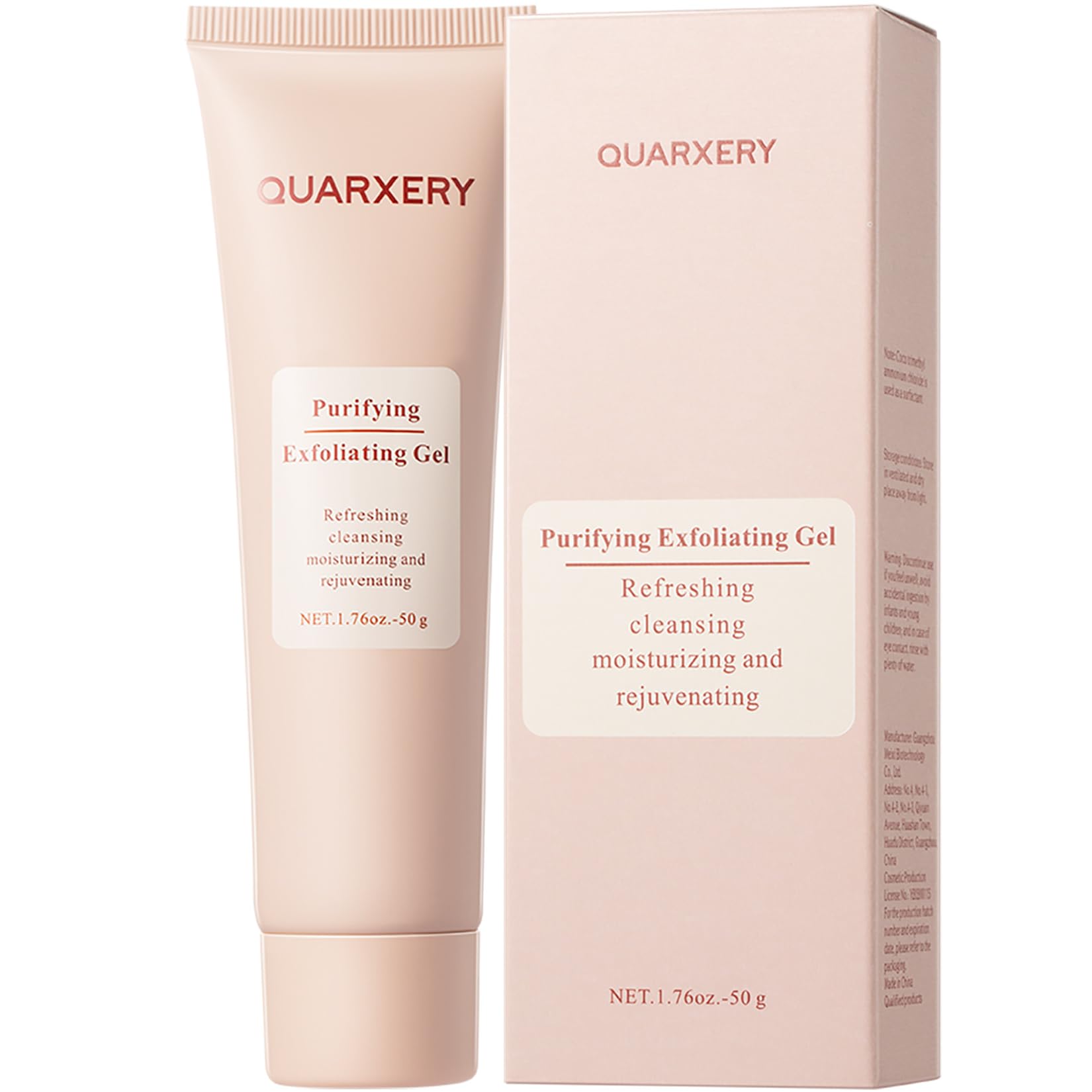 Quarxery Gentle Exfoliating Gel bottle on counter for daily pore cleansing.