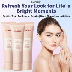 Quarxery Gentle Exfoliating Gel closeup texture reveals gentle exfoliation.