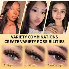 QUEWEL 9–16mm clusters enable natural, fluffy, or cat-eye lash styles
