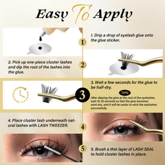 QUEWEL lash clusters glue dry time features quick-set for reliable holds.