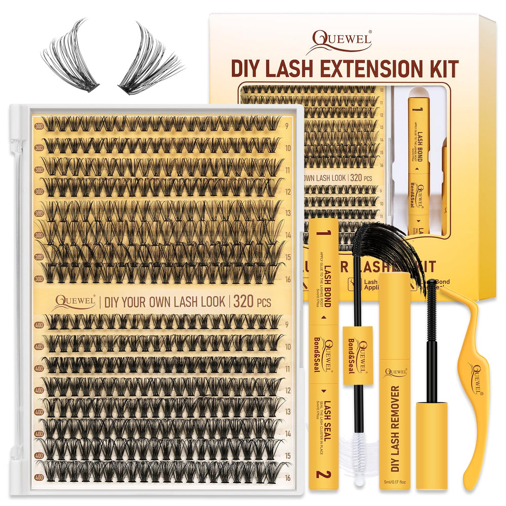 QUEWEL lash clusters kit unboxing reveals at-home DIY setup for easy upgrades
