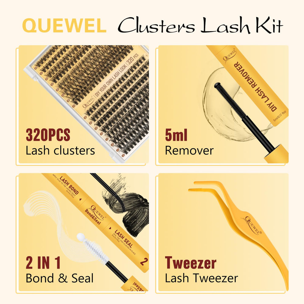 QUEWEL matte-frosted applicator supports precise lash placement with fingerprint-free handling