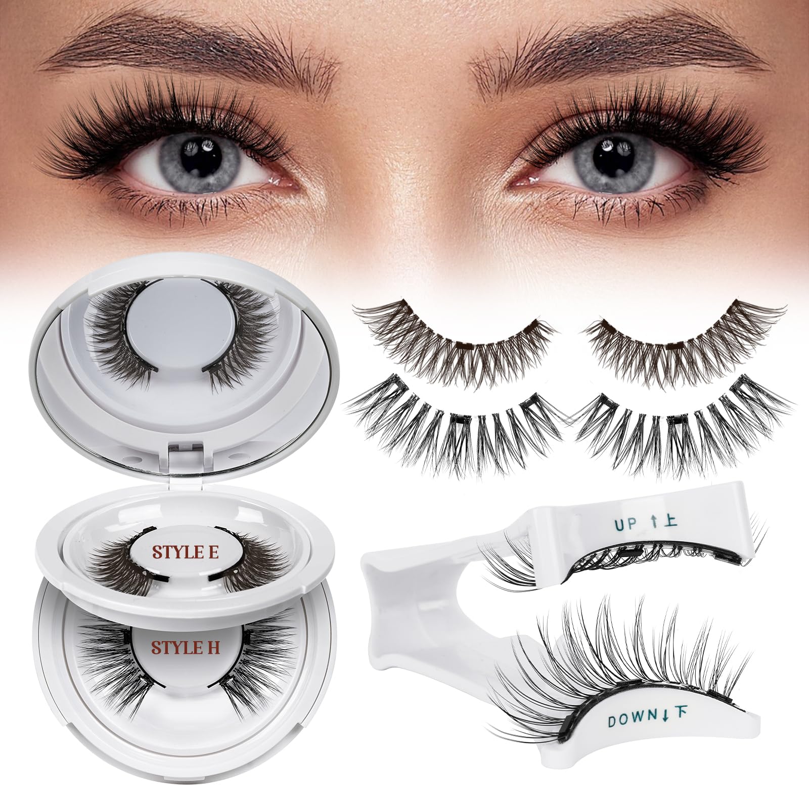QUEWEL reusable magnetic eyelashes two-pair kit for quick, confident wear