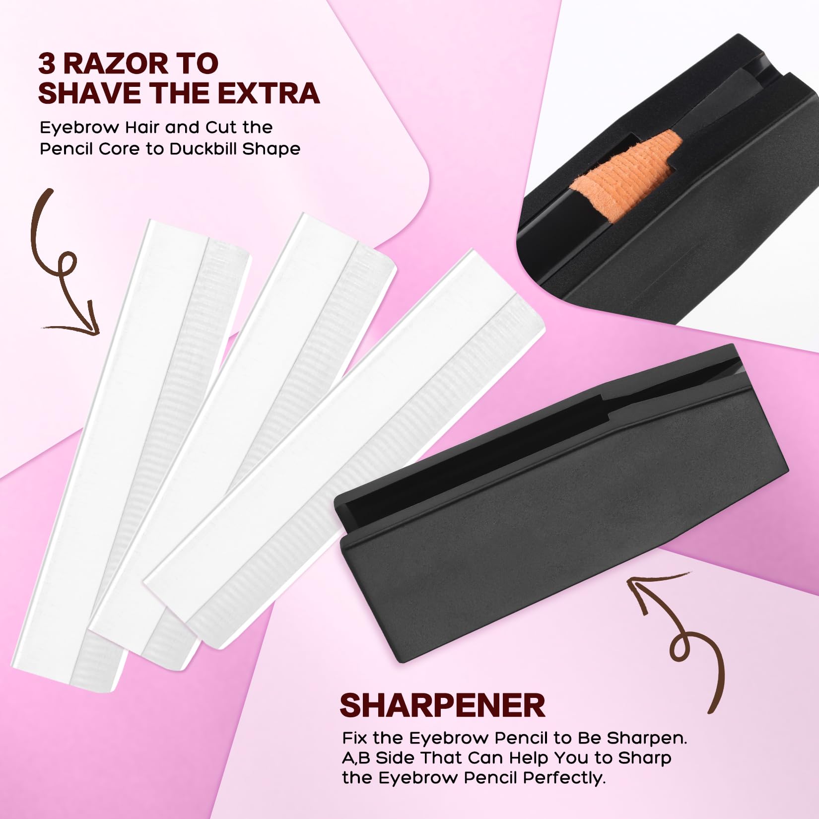 QUEEJOY Brow Brushes Duo for sketching outlines and feathering details