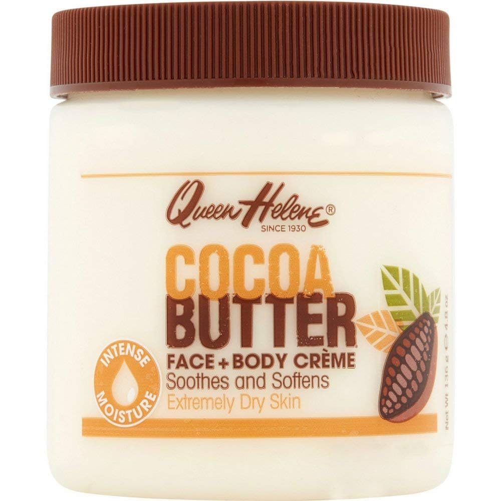 Queen Helene Cocoa Butter Creme jar close-up showing rich hydration.