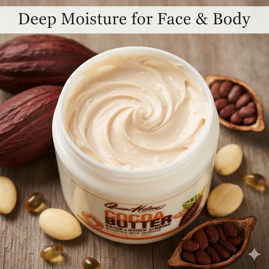 Queen Helene Cocoa Butter Hands applying cream for smooth, moisturized skin.