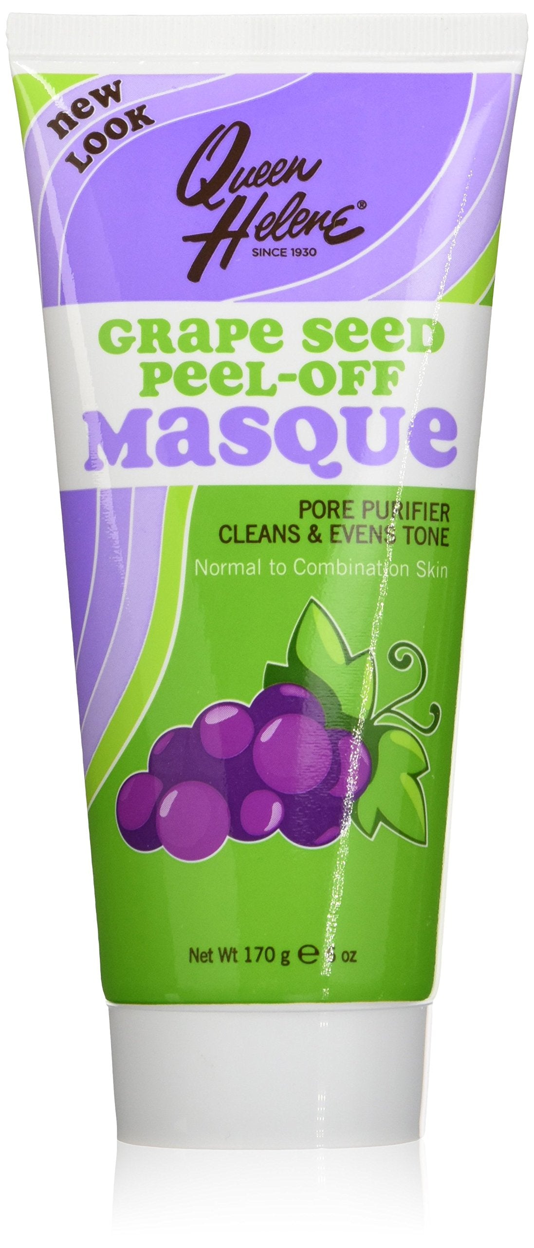 Queen Helene Grape Seed Peel-Off Masque 6oz bottle showing grape polyphenols for pore purification