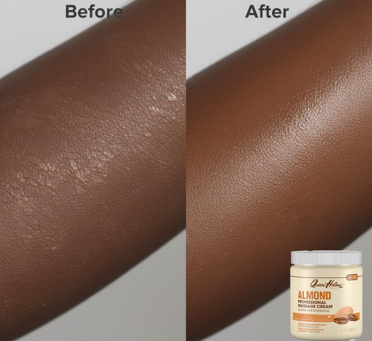 Queen Helene massage cream being applied to skin for a soothing spa-like ritual.