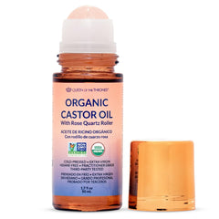 Queen of the Thrones castor oil roll-on bottle enables easy, mess-free application.