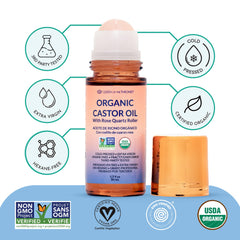 Queen of the Thrones rose quartz roller provides calming facial care.