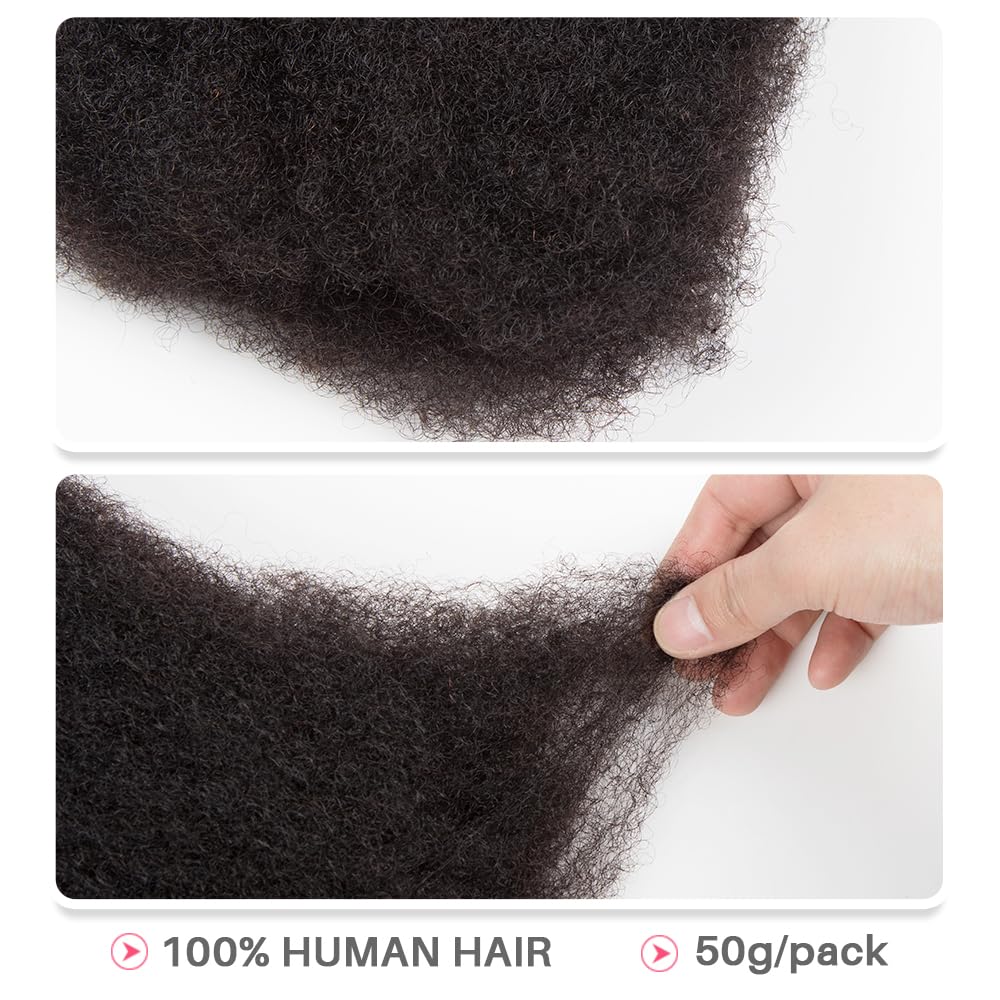 QUEEN VIRGIN REMY QVR Afro kinky bulk hair 50g bundle with length options.
