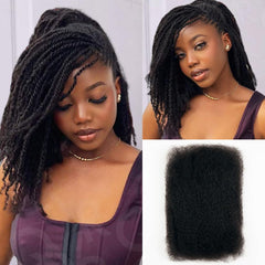 QUEEN VIRGIN REMY QVR Afro kinky bulk hair close-up texture.