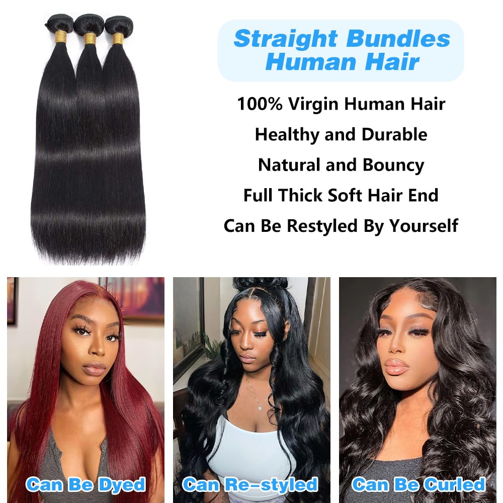 Queenset straight bundles three-pack set demonstrates full, thick appearance