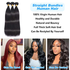 Queenset straight bundles three-pack set demonstrates full, thick appearance