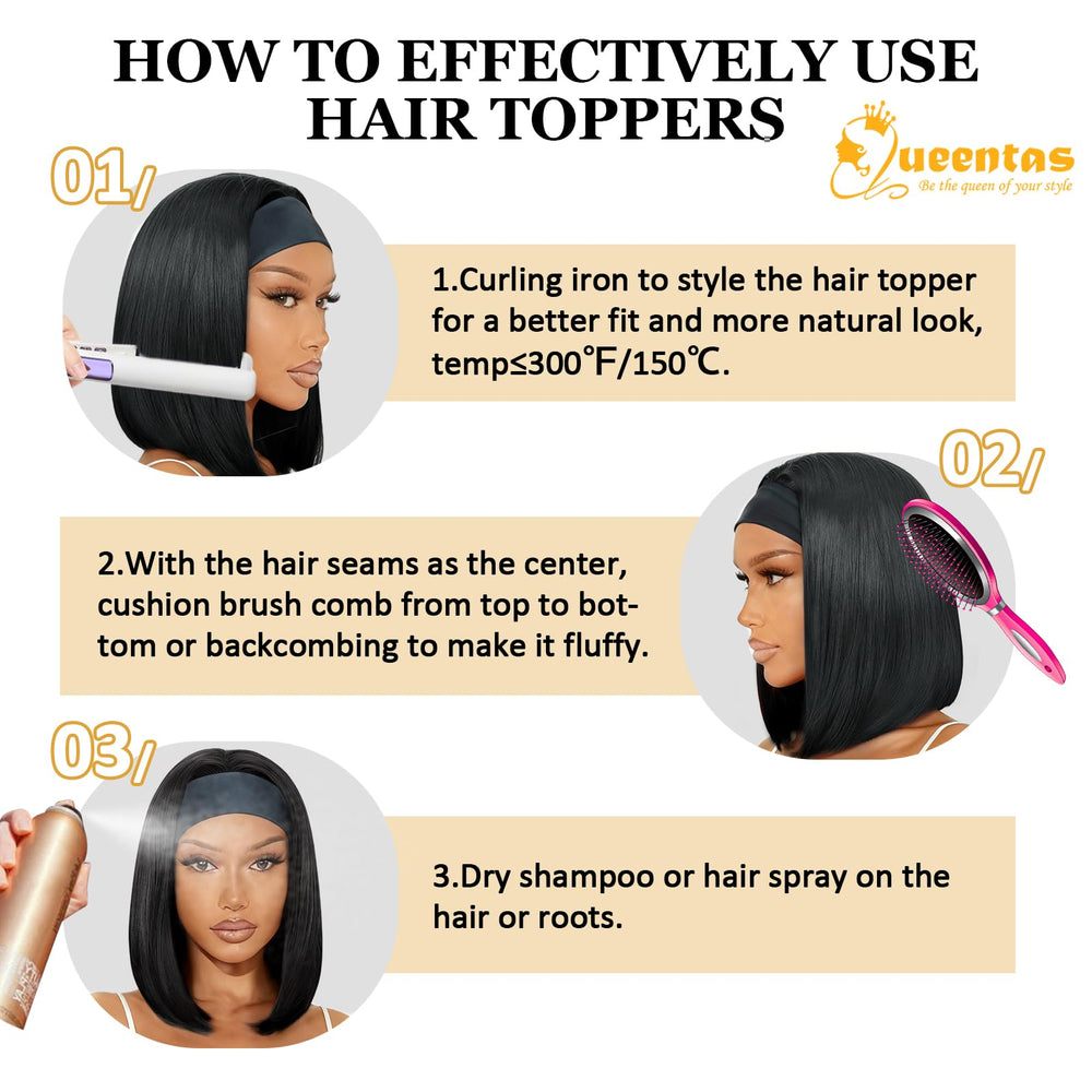 QUEENTAS headband wig cap size 20inch adjustable ensures secure fit.