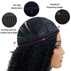 Querary kinky-curly half wig 20inch dense closeup shows full volume and natural movement.