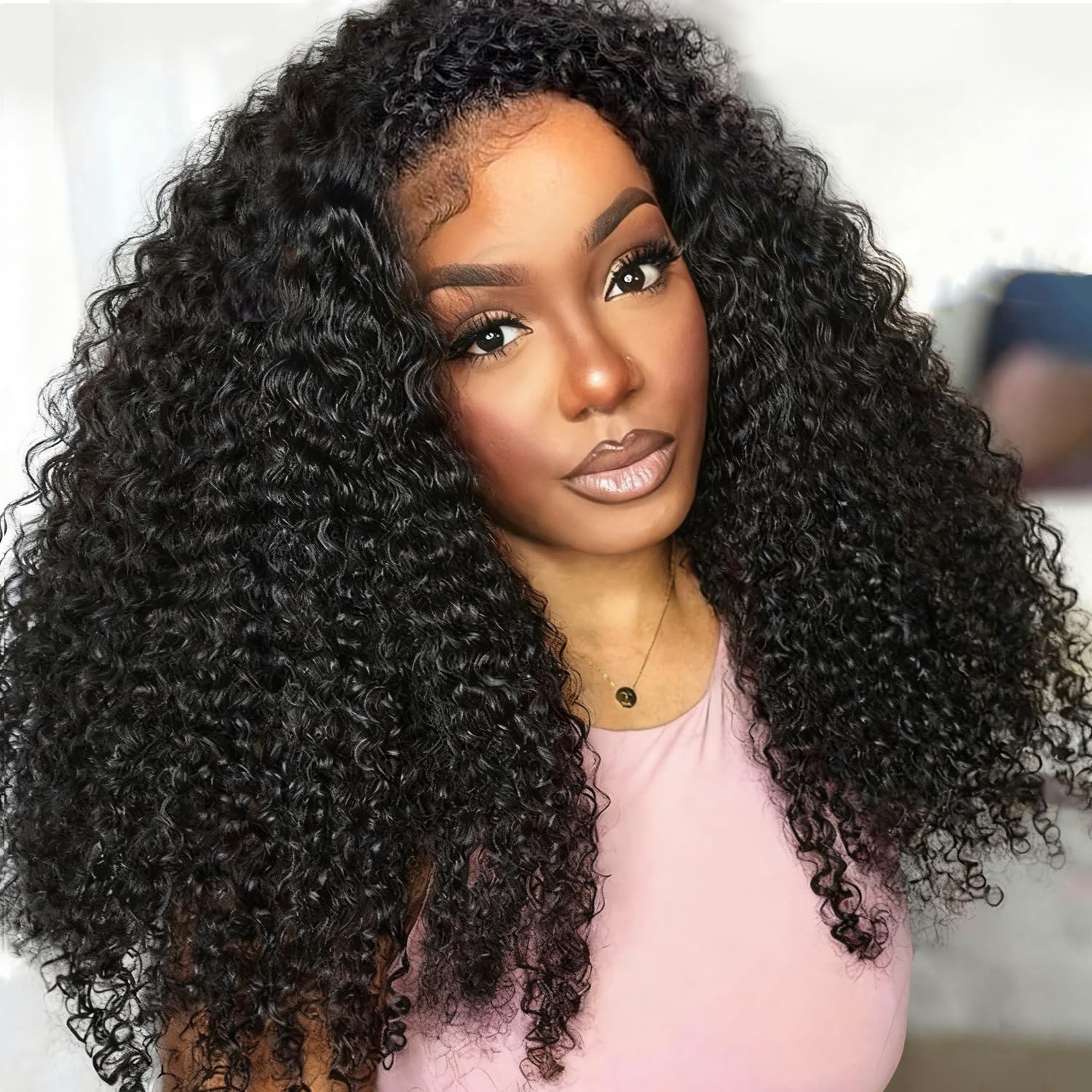 Querary kinky curly half wig 20inch fit securely for everyday styling without glue.