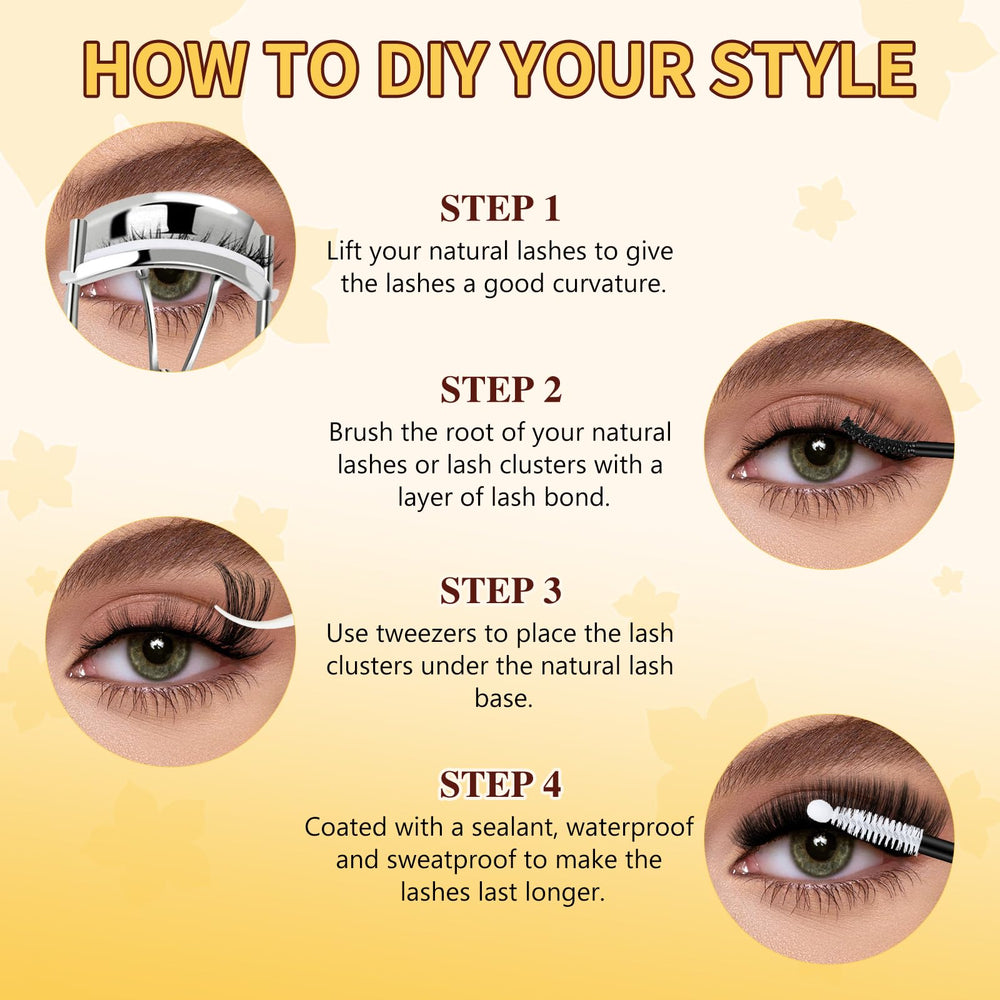 QUEWEL Lash Extension Application Process with clusters