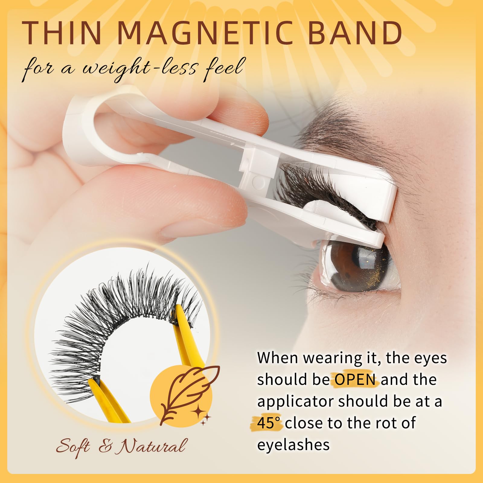 QUEWEL magnetic lashes box with mirror, portable lash care