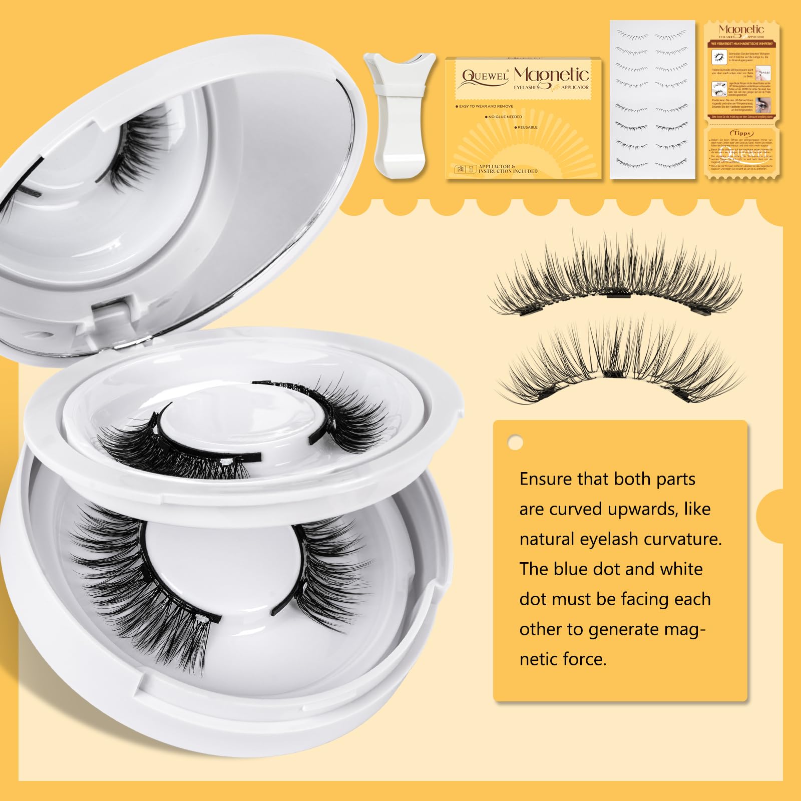 QUEWEL travel ready lashes fit in a compact kit for on-the-go glam