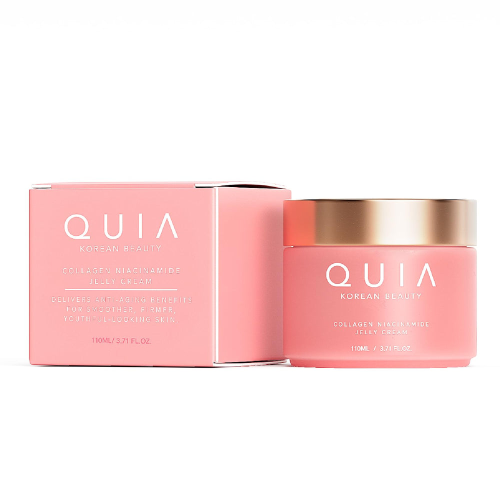 QUIA Collagen Jelly Cream Korean skincare hero branding on box