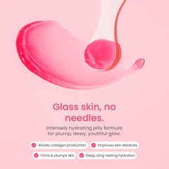 QUIA Collagen Jelly Cream texture close up highlights lightweight gel absorption
